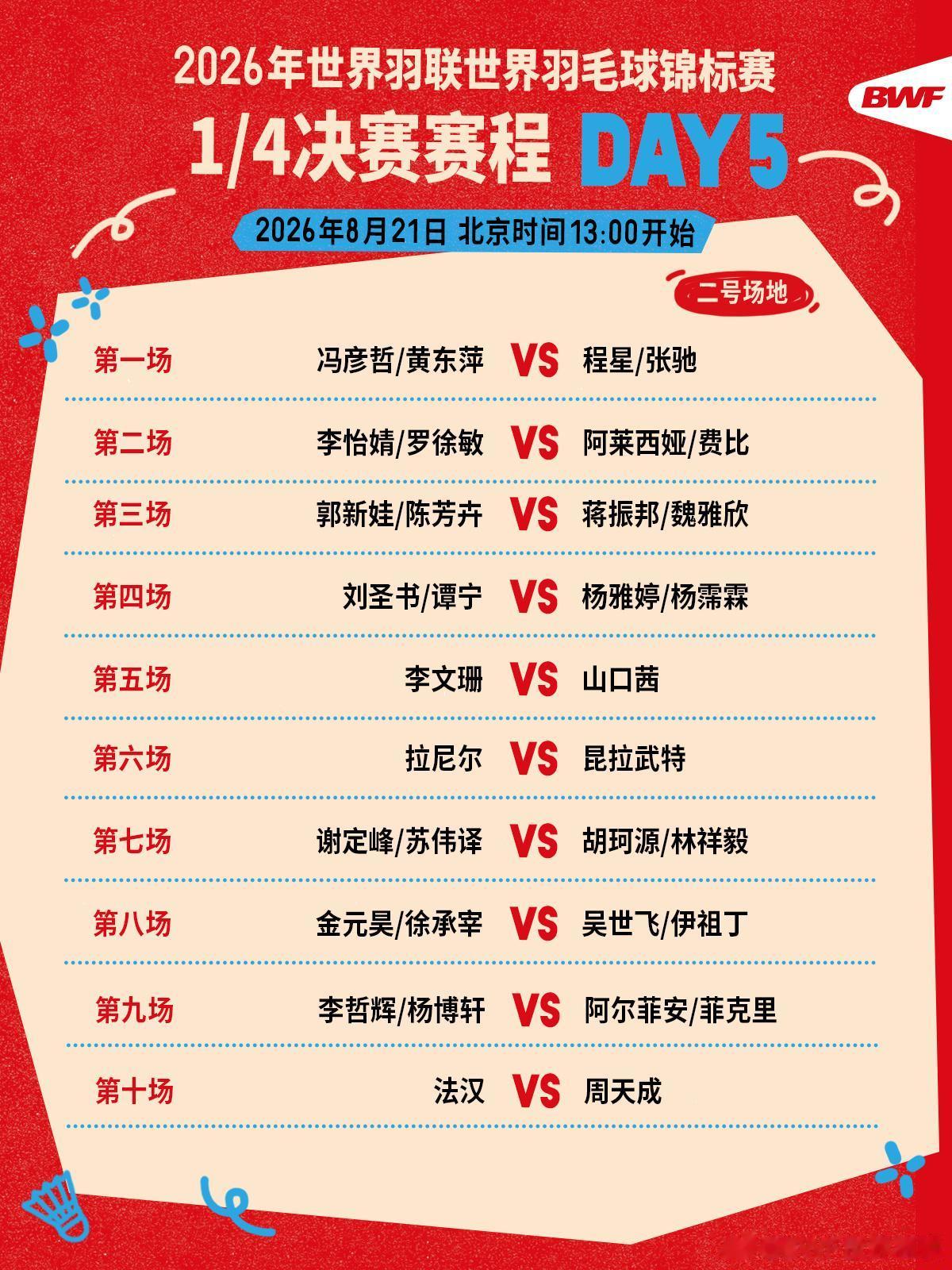 羽毛球世锦赛赛程: 韩悦VS安洗莹, 梁王VS本土黑塔组合