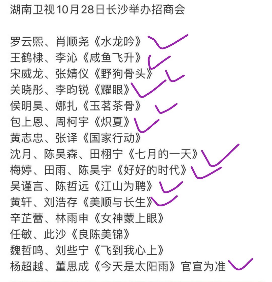 芒果1028招商大会片单，想看这几部。​​​