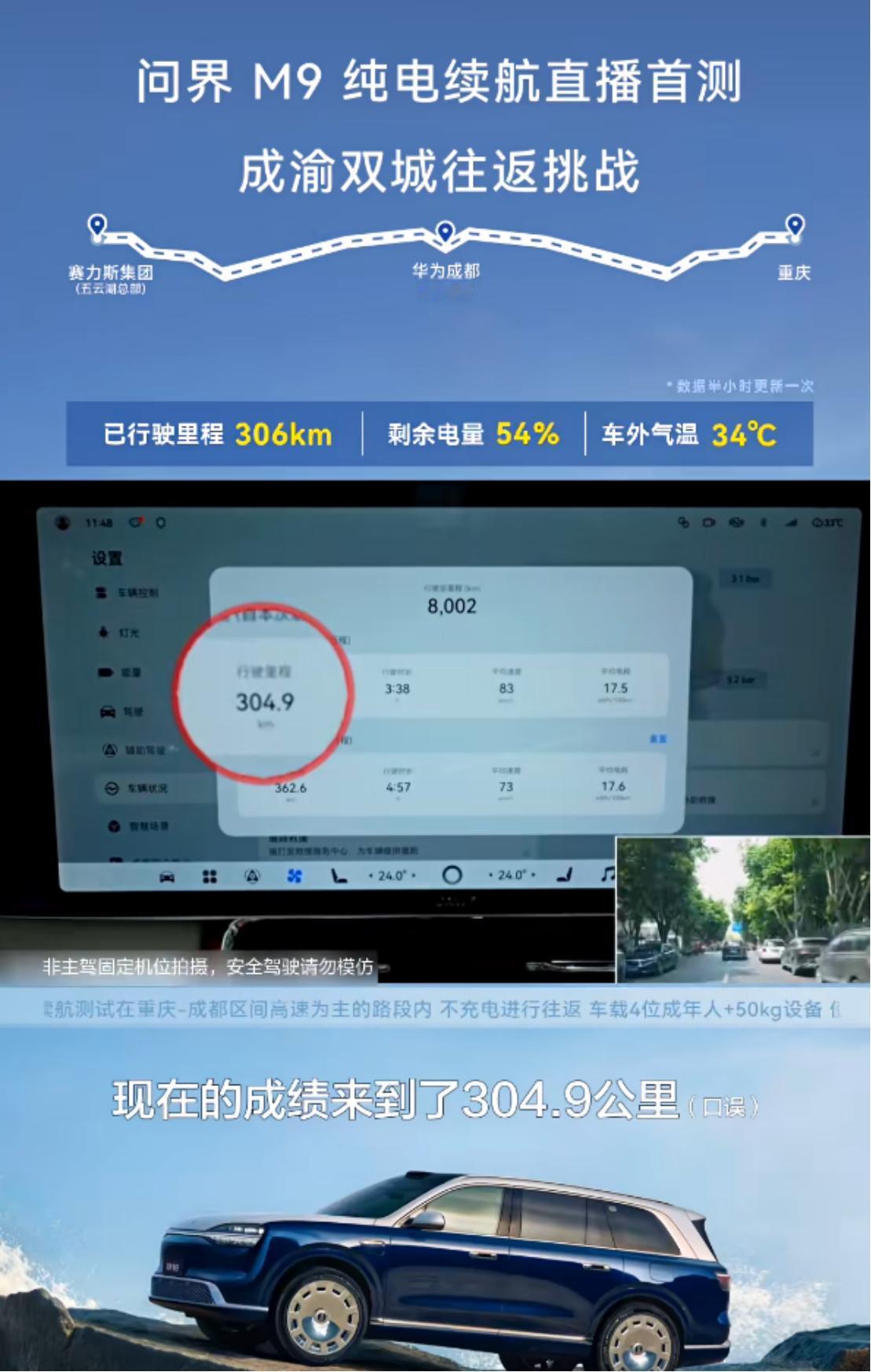 什么叫省心纯电长途？看完问界M9渝蓉实测终于懂了也曾纠结过纯电长途出行，这场问