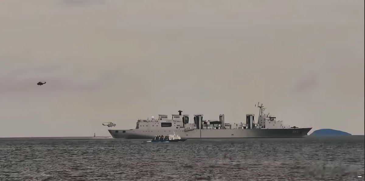 Z-8C在901呼伦湖舰练起降