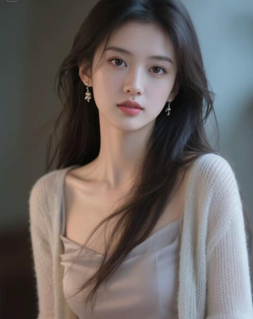 温柔少女，浅笑如春，优雅动人。