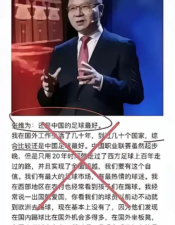 张维为眼里的中国，就是这样的，中国足球，这是最好的。