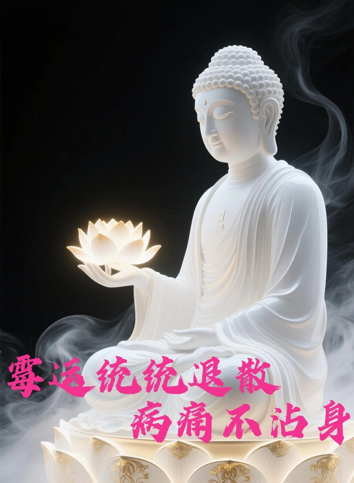佛祖喊你签收福气啦！往后日子，吉运跟着走，福气绕身旁，健健康康无烦恼——快留句
