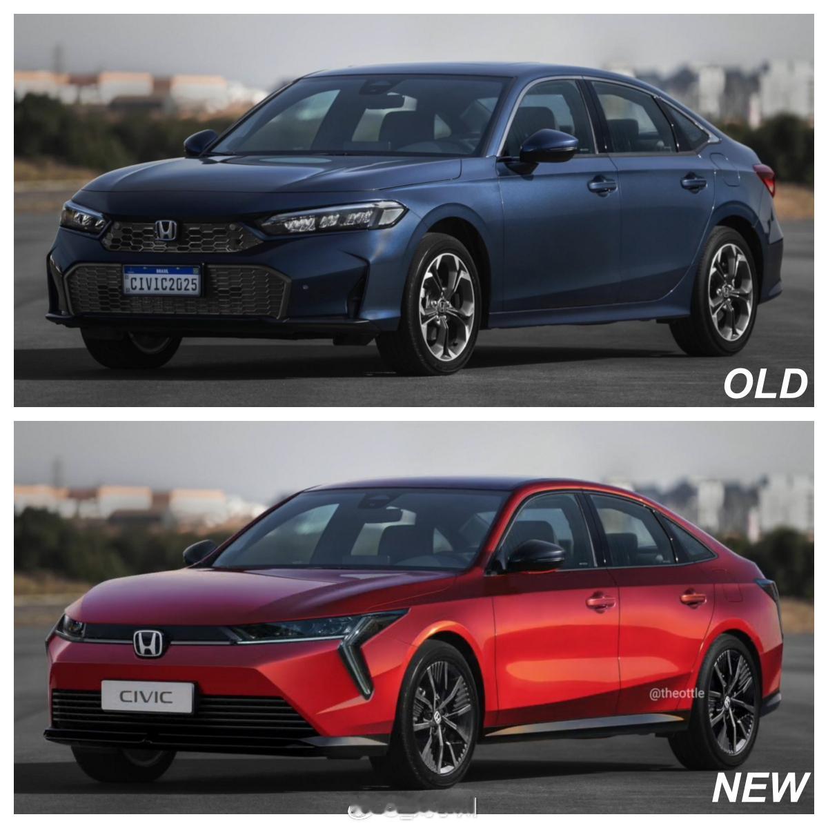 下一代本田思域渲染图【新车渲染】下一代本田思域如果长这样，和现款相比，大家更喜