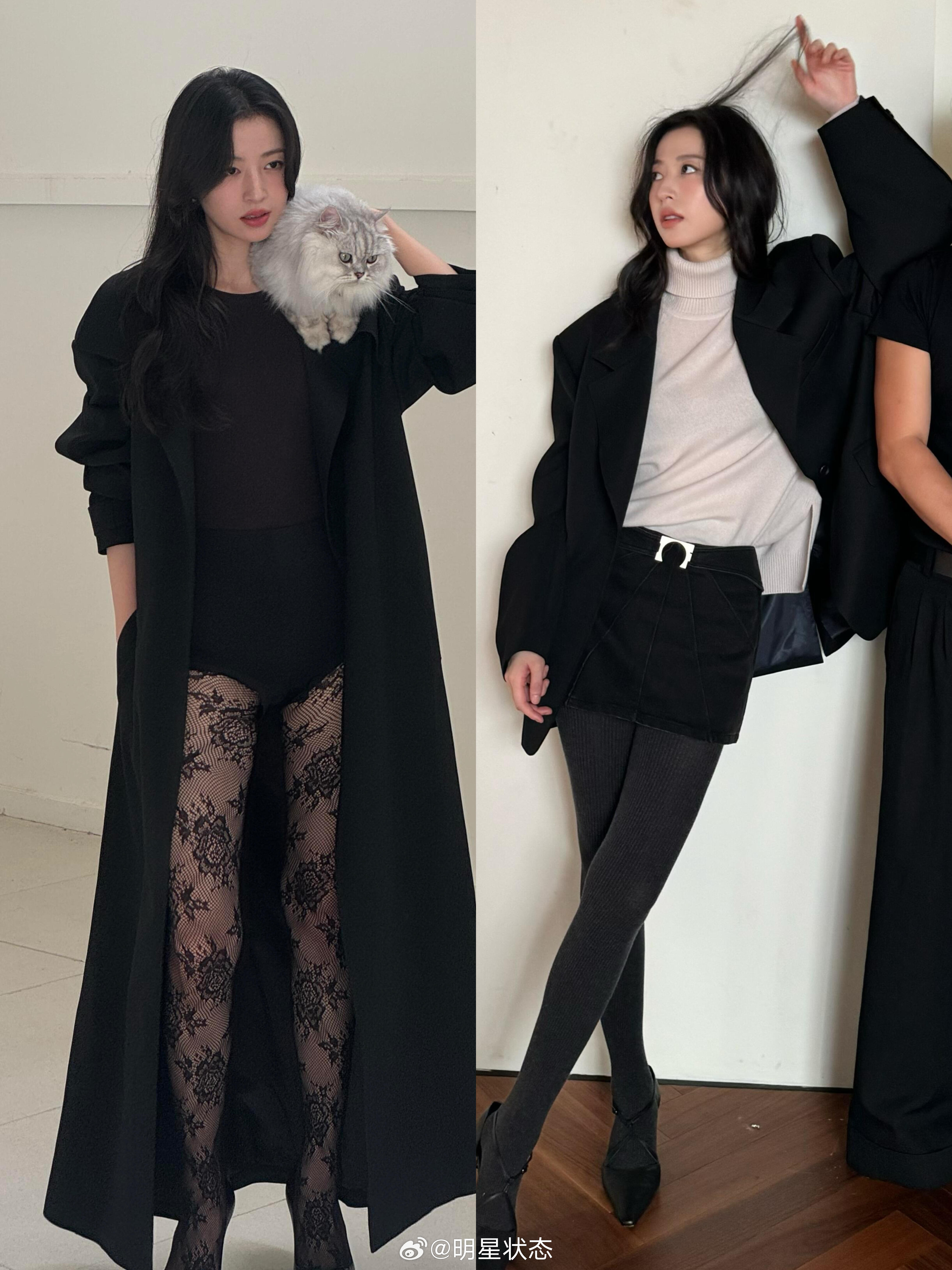 周雨彤新穿搭范本又一位隐藏腿精啊​​​