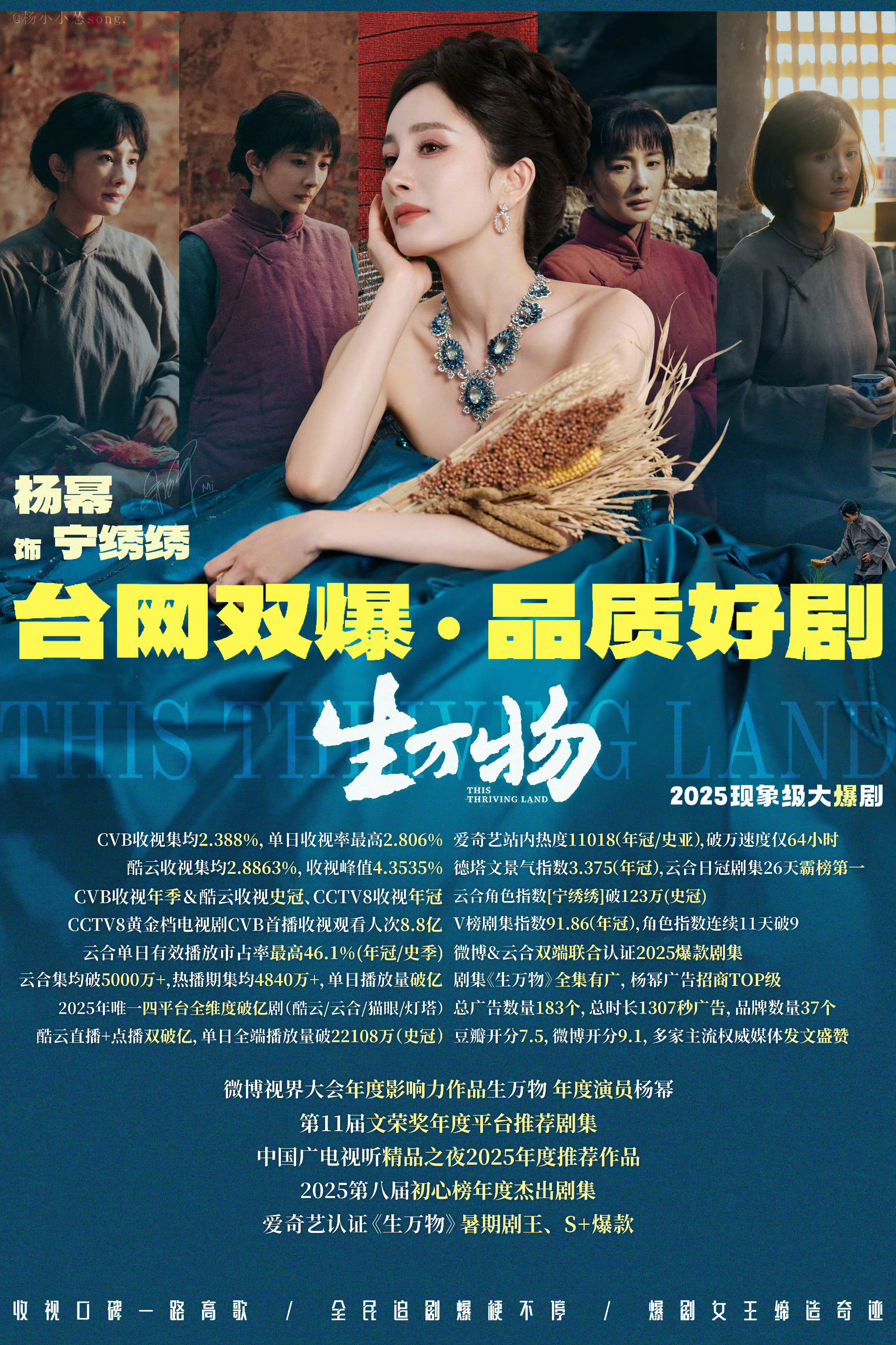 杨幂粉丝做的《生万物》实绩图，现象级大爆剧！​​​