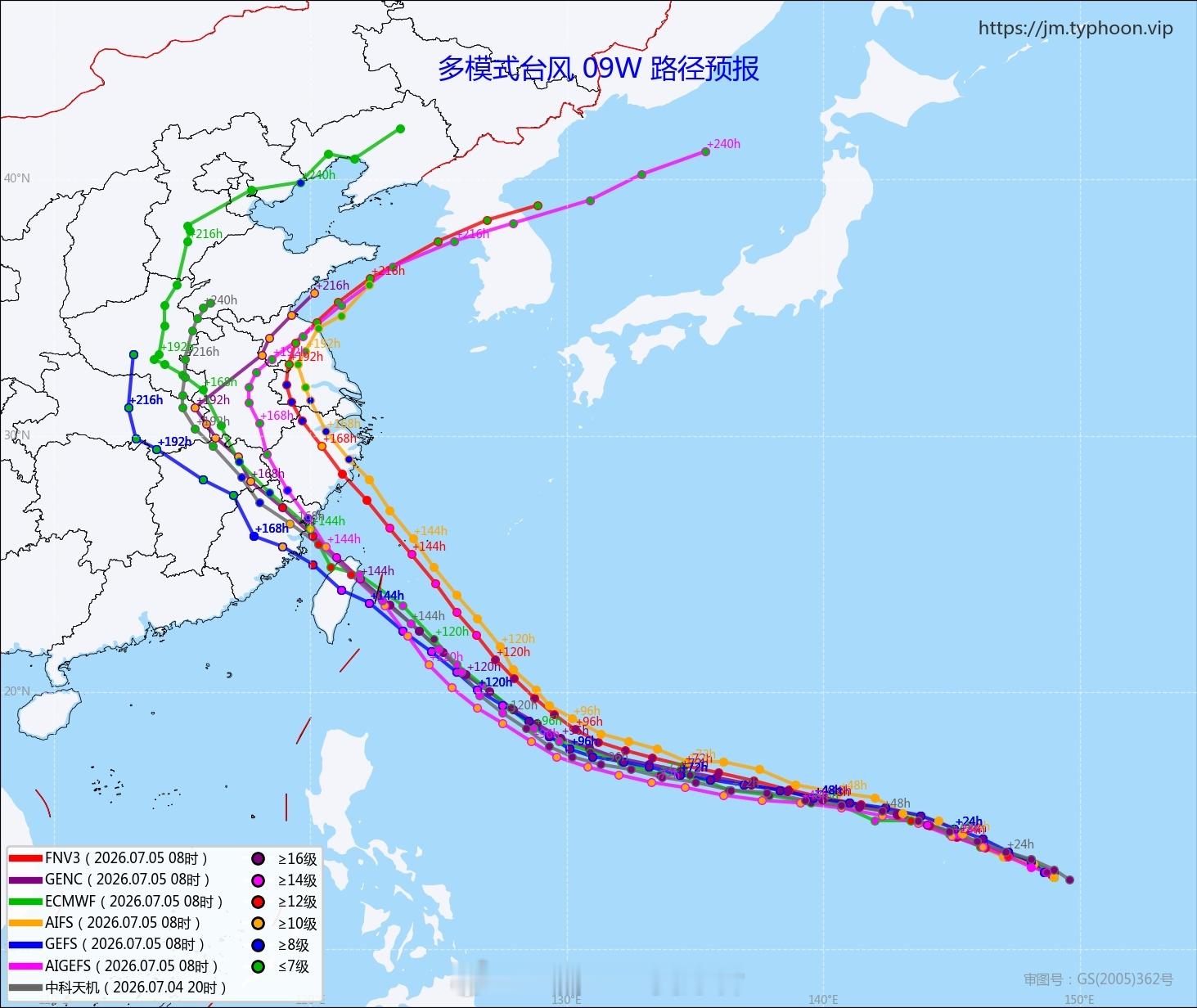 台风巴威传统模式：我纹丝不动。AI模型：我继续向你慢慢靠拢