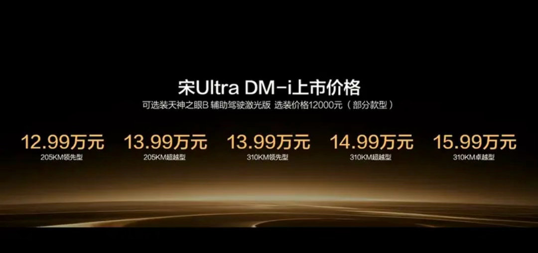 【比亚迪宋UltraDM-i正式上市售12.99万元起】5月28日，在比亚迪
