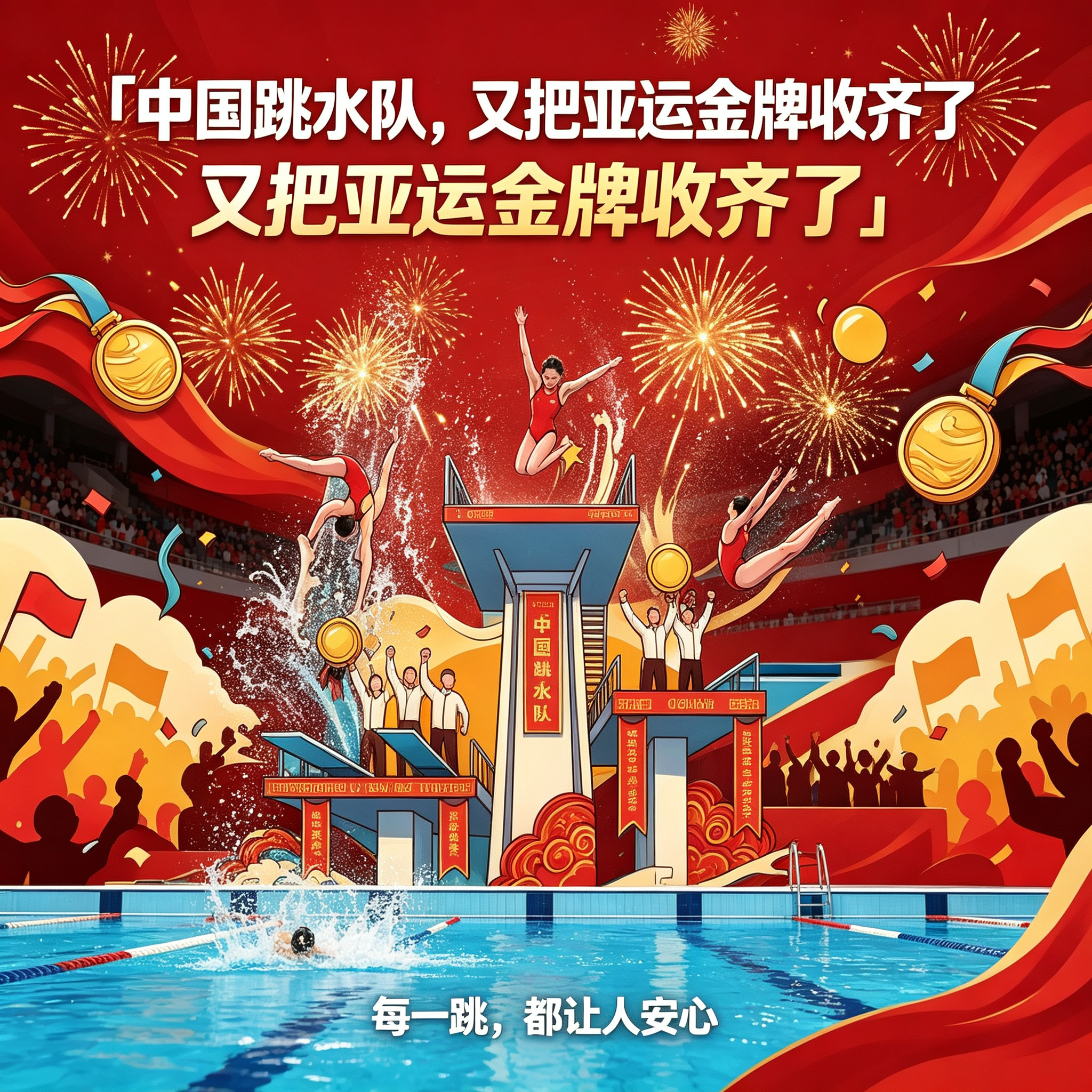 中国跳水梦之队名不虚传，包揽十金，太厉害了！