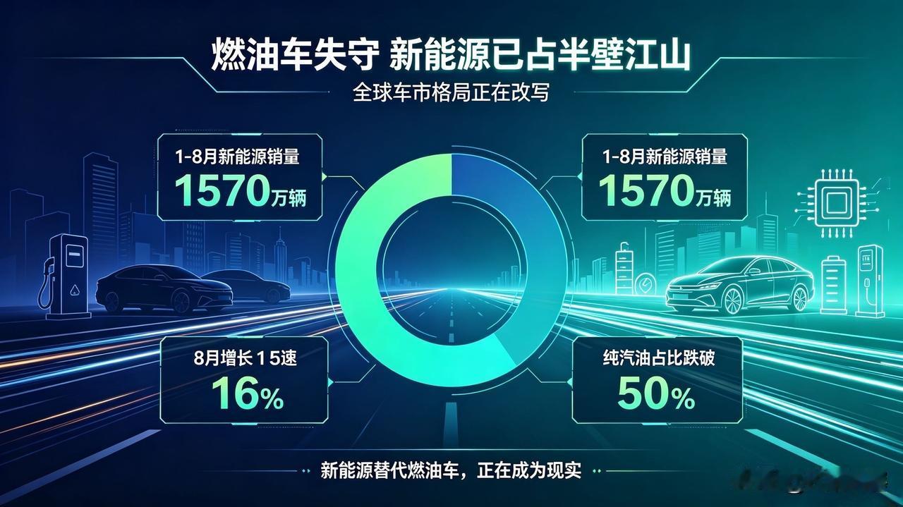 车市大变天！燃油车彻底失守，新能源已成绝对主流万万没想到，燃油车的时代，真的