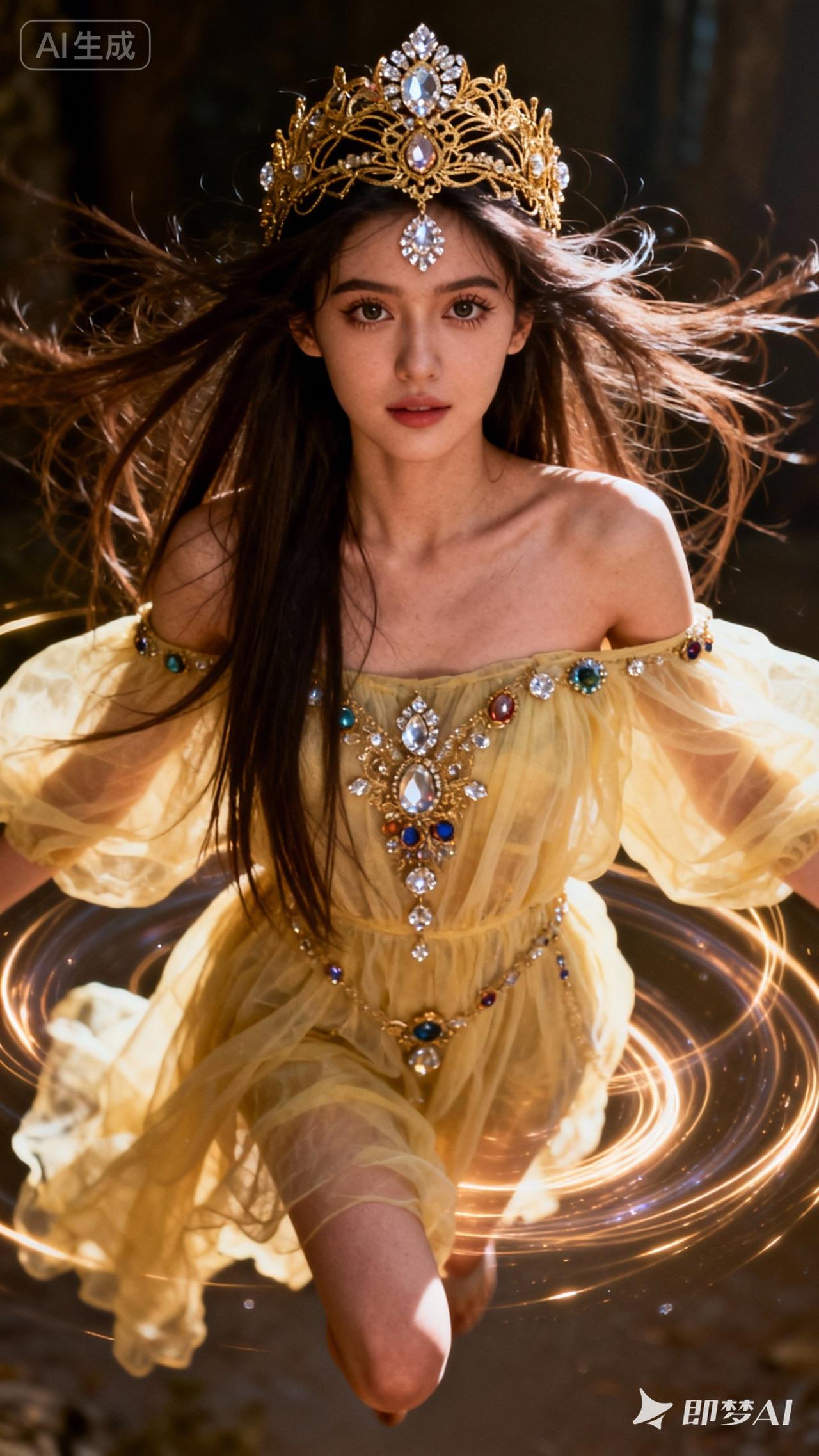 金冠玉带，仙姿飘逸。