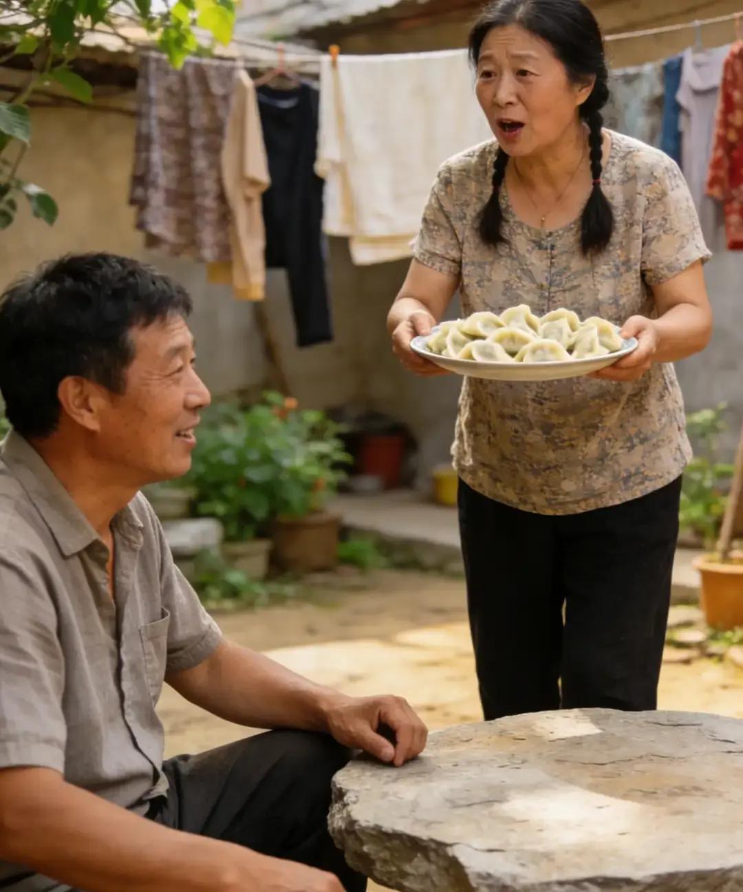 婆婆打工刚回家，端着饺子骂老头，看完鼻子发酸刚才下楼扔垃圾，听见一楼老两口的