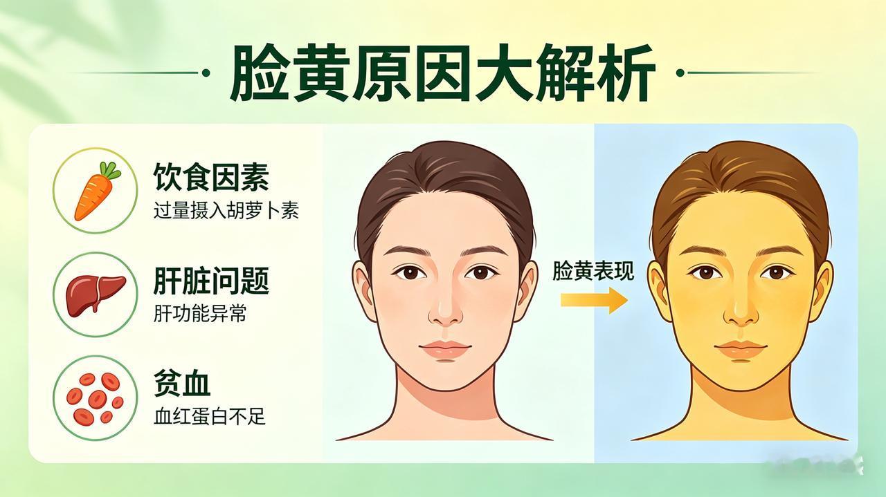 脸变黄的详细原因一、生活作息与习惯导致的脸黄（最普遍）1.长期熬夜、睡