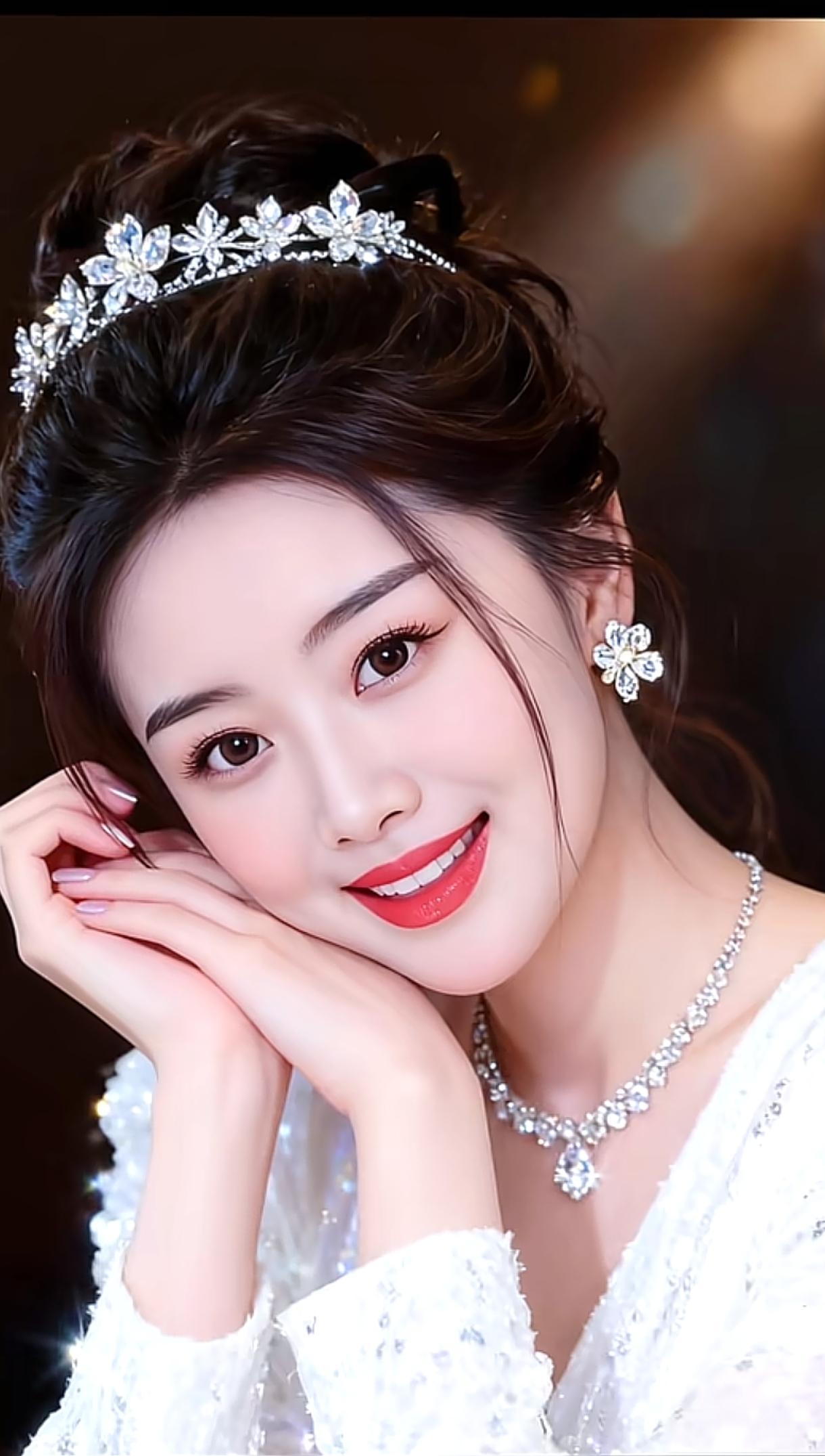 梦幻公主风，闪耀的珠宝与优雅的妆容，完美呈现童话般的美丽。👑✨💖分享一下你随