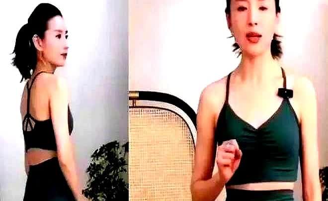 44岁的董洁最近直播卖瑜伽裤，为了让大伙儿看清楚效果，她自己直接把裤子穿上身演示