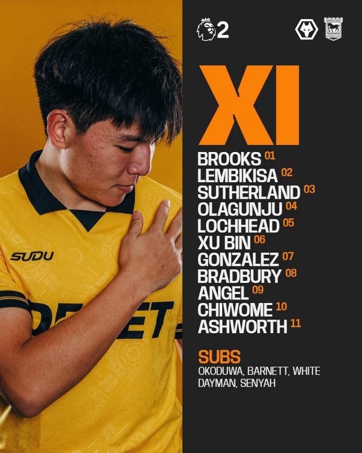 看了70分钟英超U21联赛第14轮，狼队U21vs伊普斯维奇U21!给我印象