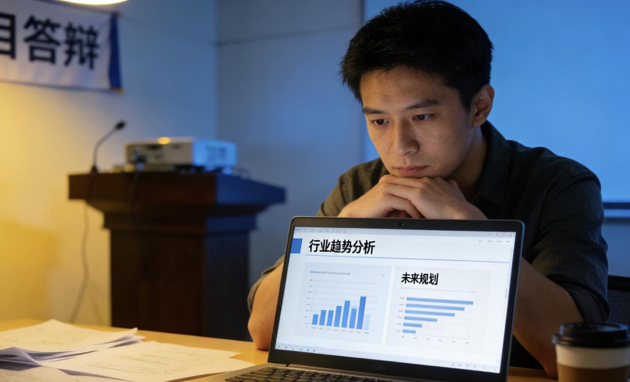 小张准备了半个月，PPT改了二十七版，终于站上了晋升答辩的讲台。评委问：“如果