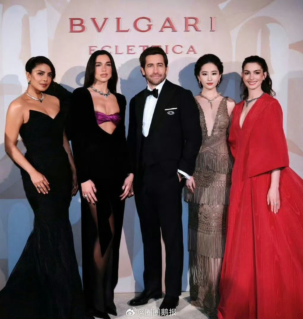 刘亦菲安妮海瑟薇DuaLipa同框刘亦菲安妮海瑟薇DuaLipa同框，好莱坞顶级