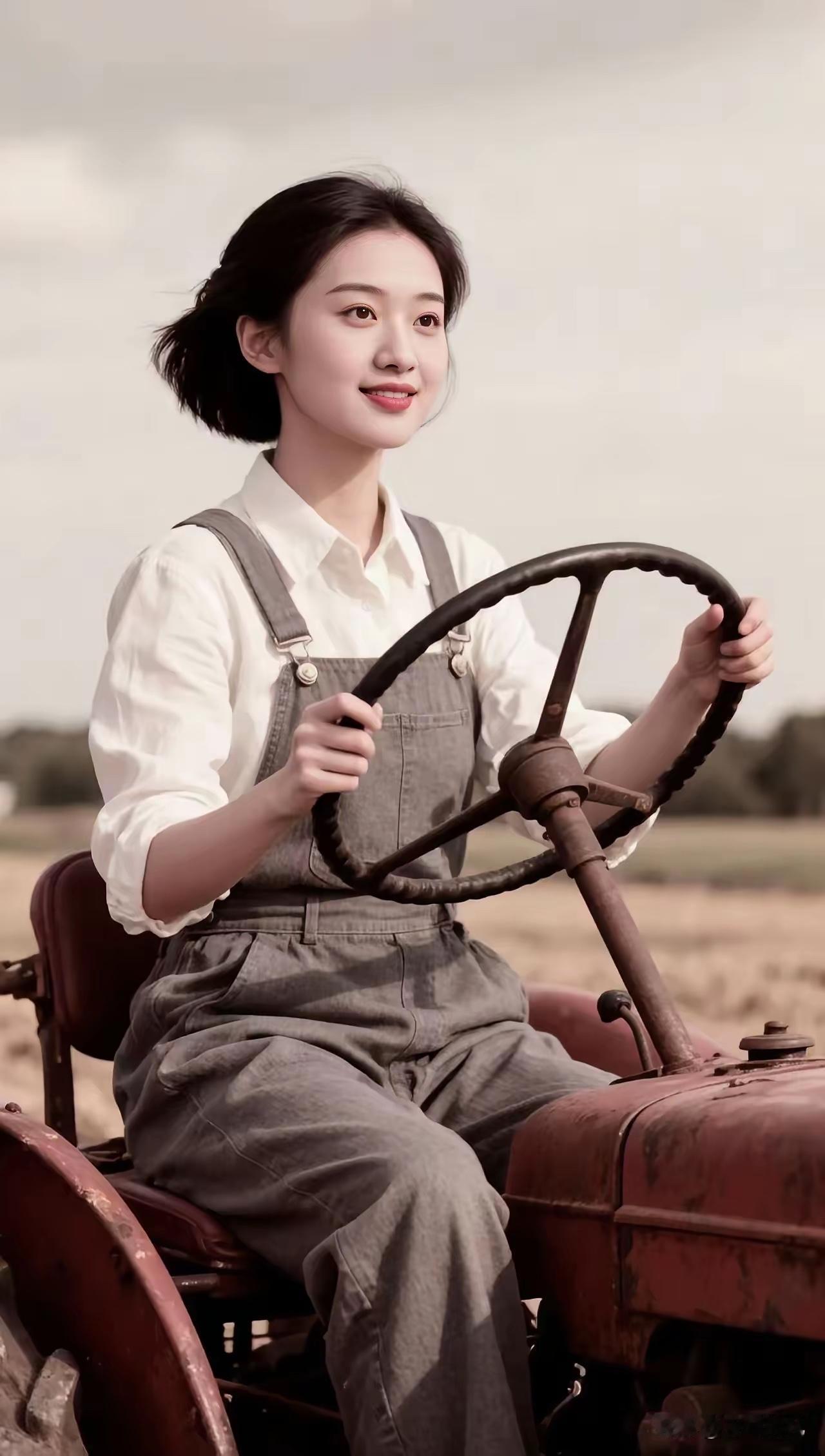 1962年，新中国第一位女拖拉机手梁军是57年毕业女大学生。第三套人民币一元
