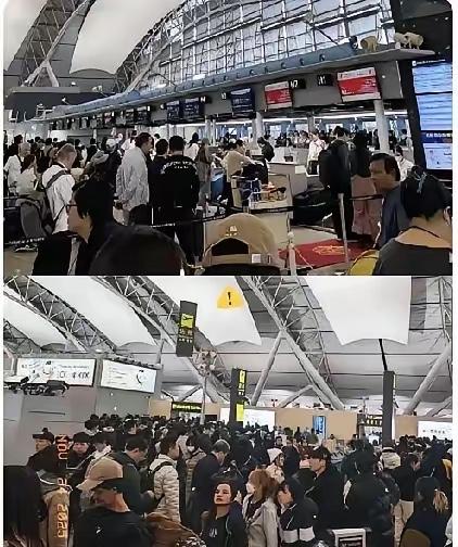 日本机场这波“回国潮”看得人唏嘘！成田、关西机场挤得堪比春运，队伍排到航站楼