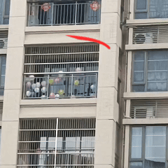 “又涨知识了！”超强台风下，一居民把几十个气球绑在窗台外，随风飘荡，像过节一样，