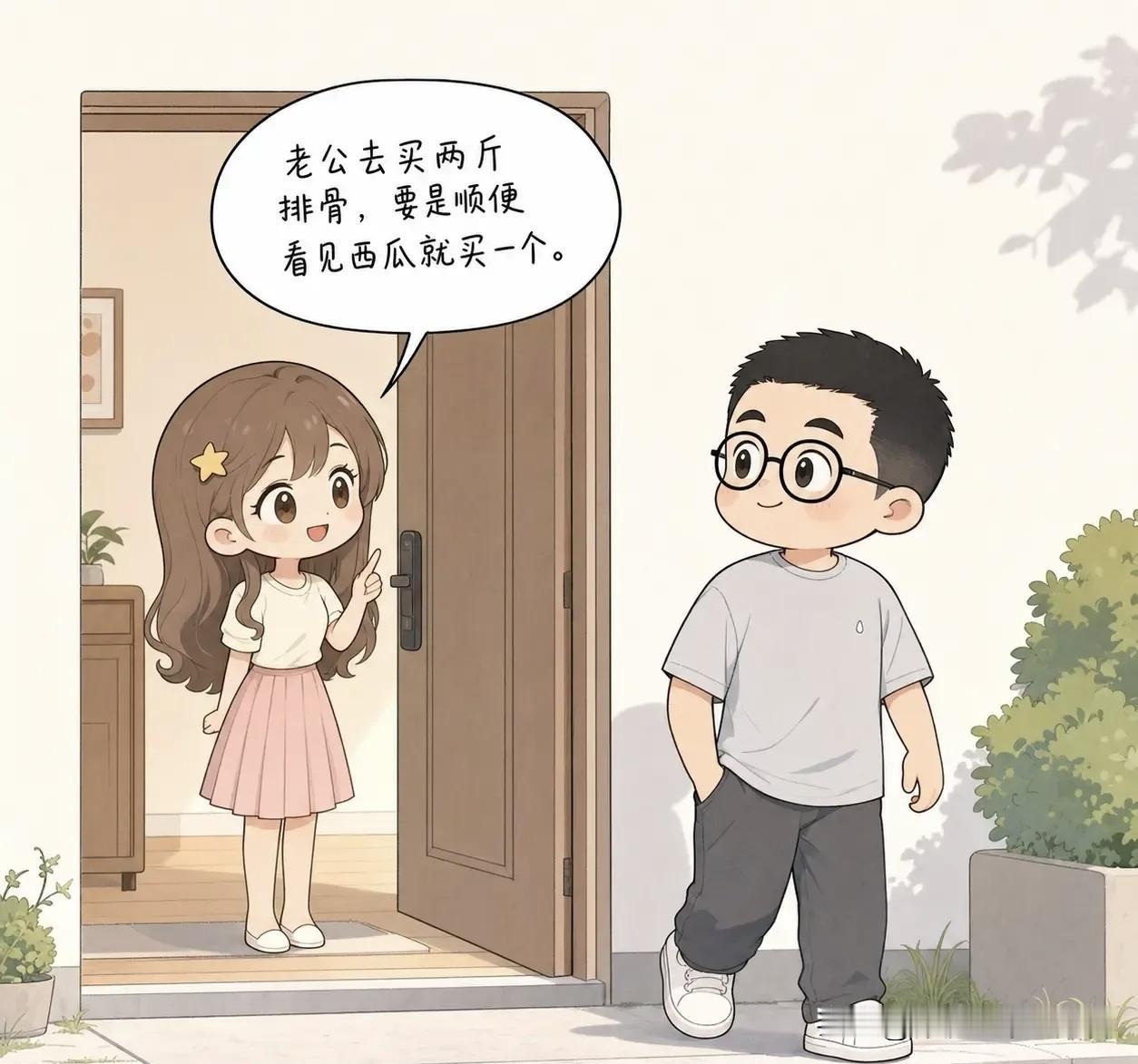 你有哪些漫画推荐：老婆让我去买两斤排骨，顺便看见西瓜就买一个。我拎着一个西瓜回家