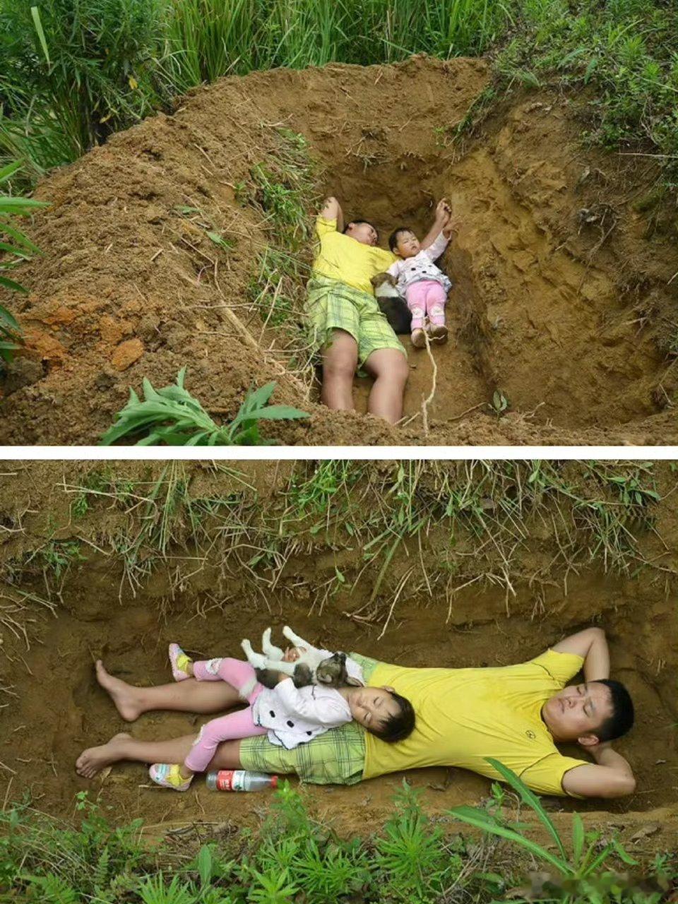 无力救助病重女儿，绝望的父亲亲手为女儿挖了一座坟，陪伴在女儿身边，在那座土坟里睡