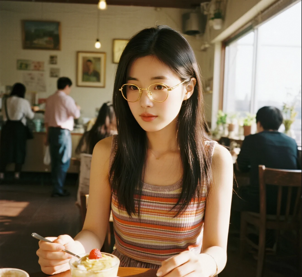 舌尖上的幸福：甜美美女品尝招牌甜品的诱人图集