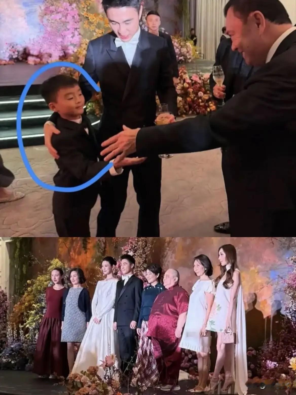何猷君奚梦瑶答谢宴，各房姐姐罕见同框，长孙首露面。有长孙就是底气足啊，何猷君和