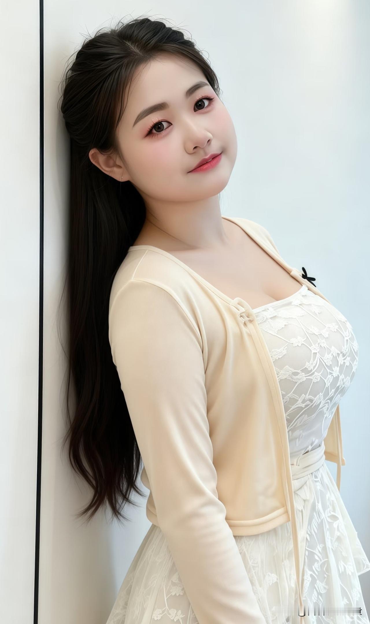 如梦令·浅素衣染浅黄初透，裙缀柔花轻皱。斜倚素墙时，眼波温软如酒。