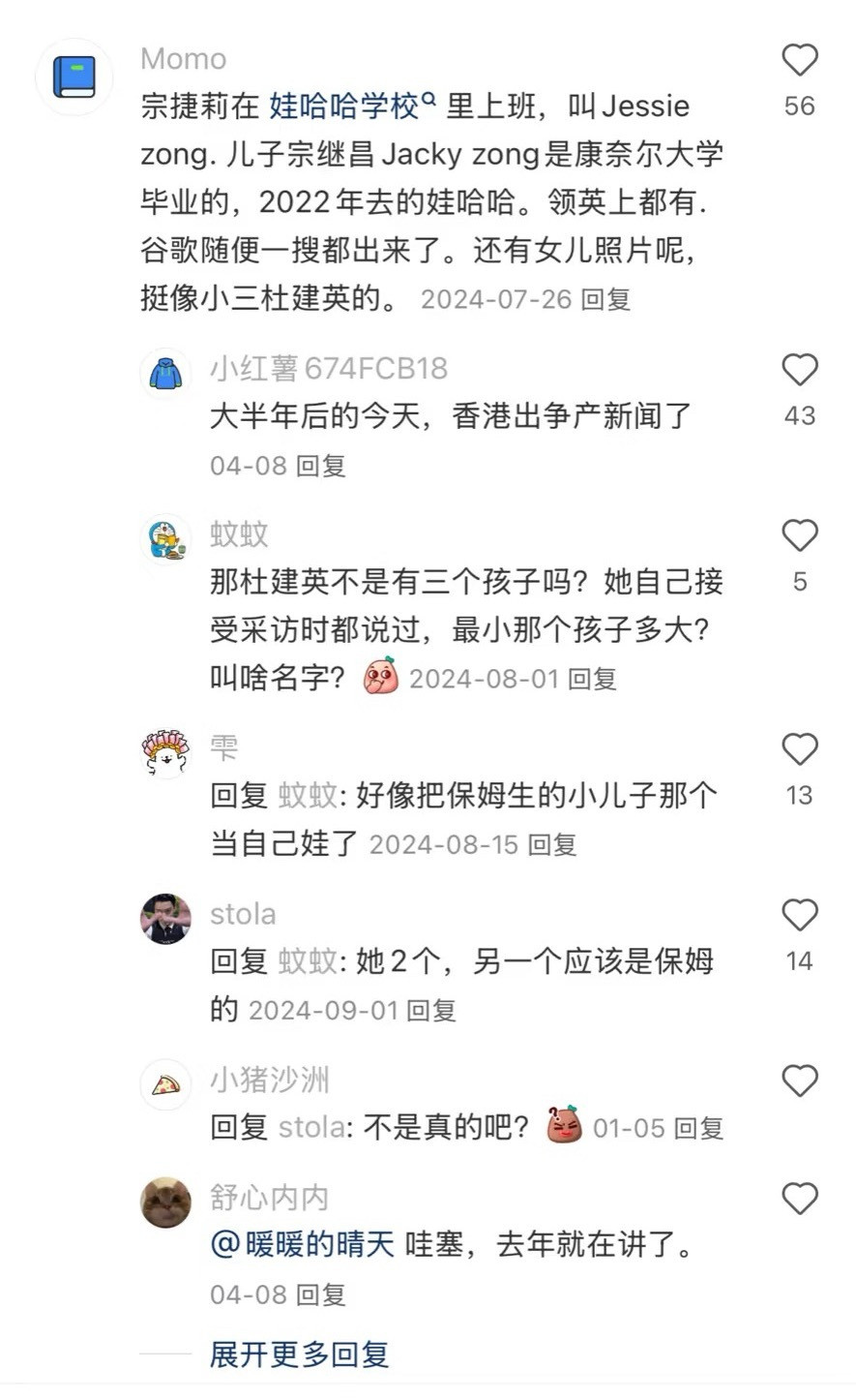 2024年12月，娃哈哈董事长宗馥莉在香港被起诉。原告为宗继昌、宗婕莉和宗继盛。
