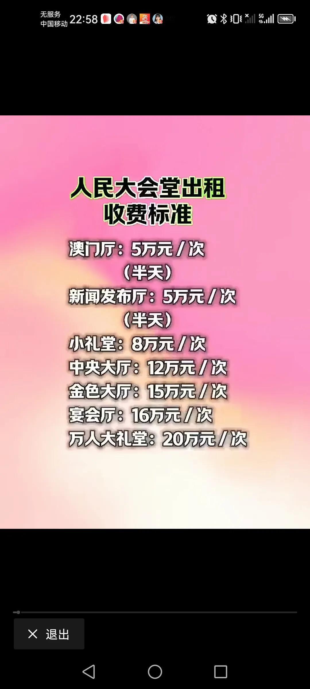 长见识了原来北京的人民大会堂是可以出租的应该是租金收高点审批严格落实的吧！