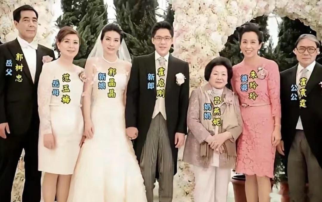 晶晶当时结婚两家人的合照