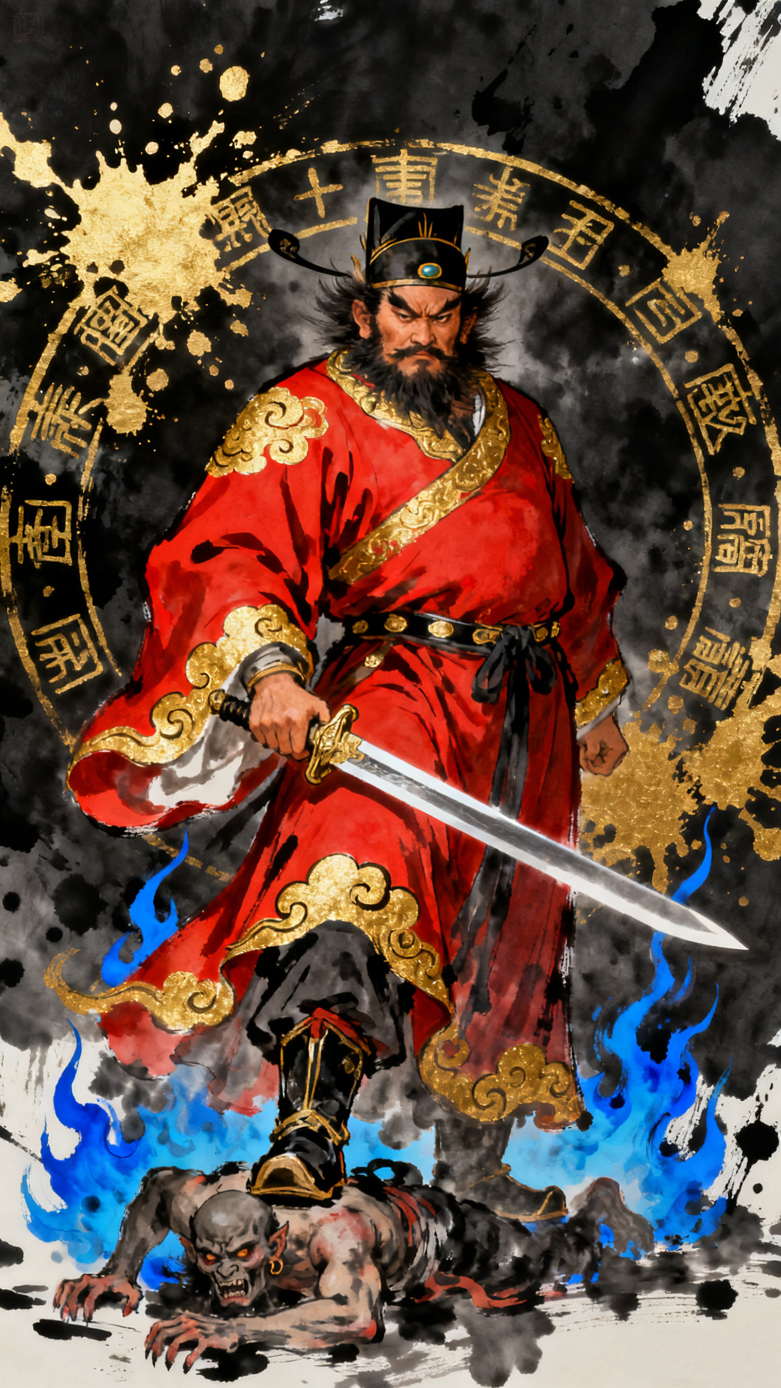 钟馗仗剑，正气盈门！愿君身侧，小人尽散；邪祟远避，坦荡无忧。持剑钟馗护，是非不近