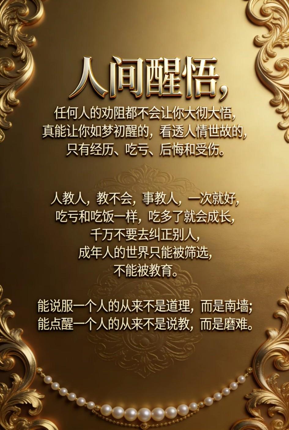 大彻大悟最精辟的12句：1，和任何人说话时，都当对方在录音。2，当你不断批