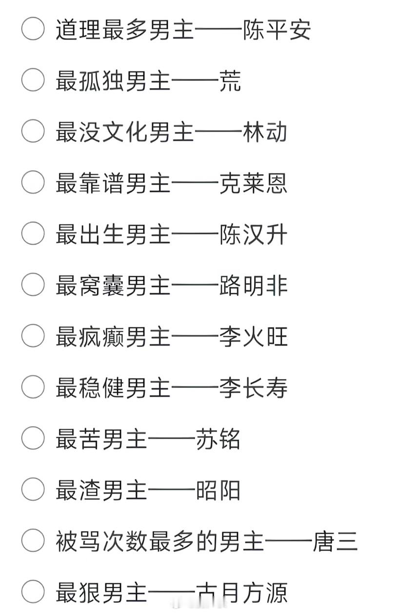 网文小说男主之最