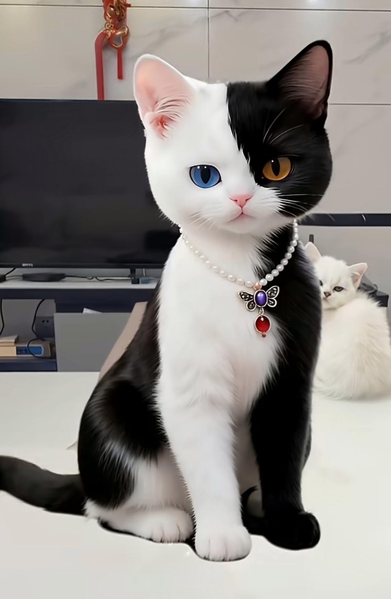 刷到这只“阴阳脸”猫,第一反应不是可爱,是嫉妒——人家天生自带滤镜,咱化妆半小时