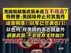 特朗普：立即停止轰炸胡塞武装特朗普急着叫停轰炸胡塞武装，是在计算一张华尔街都