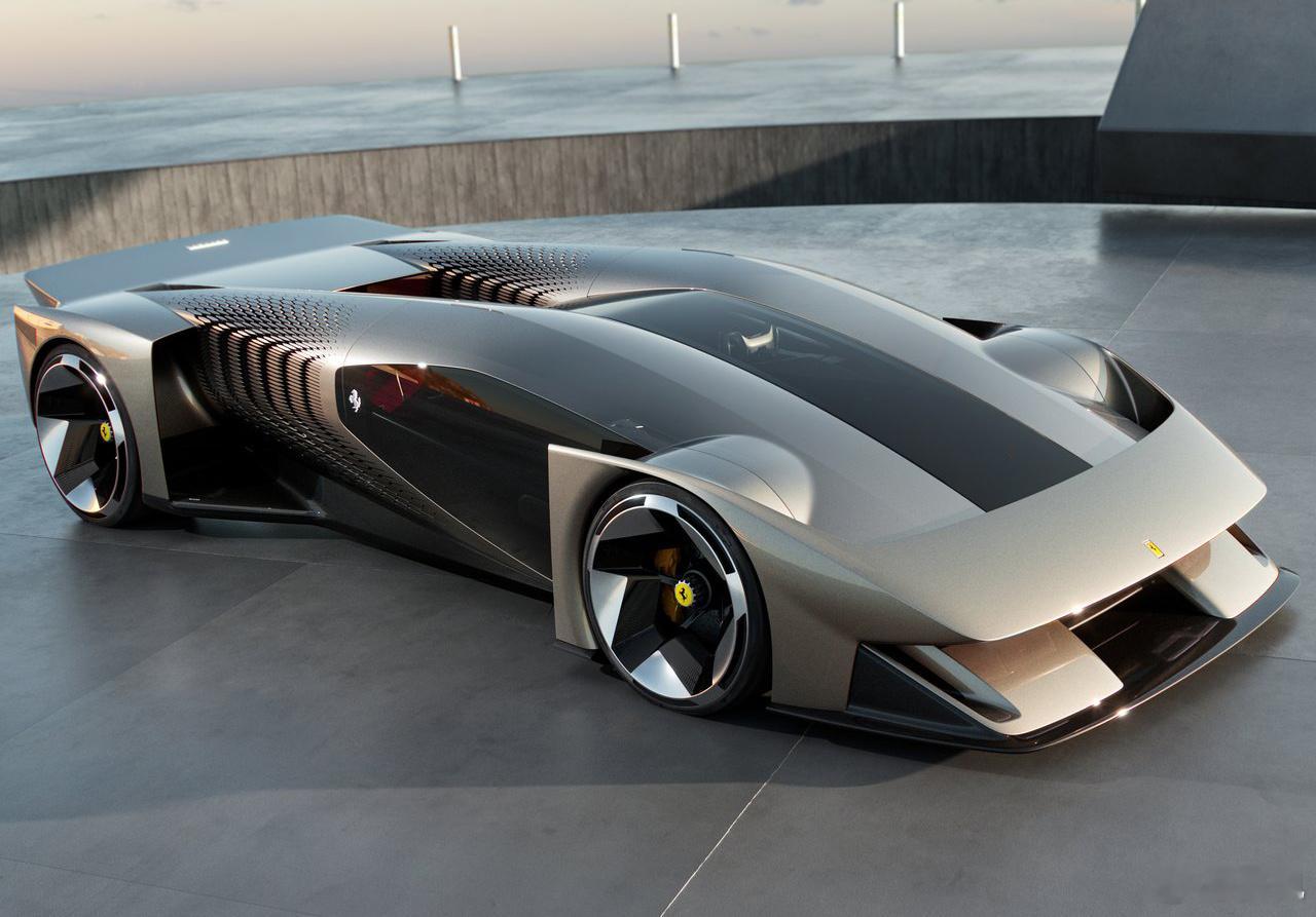 法拉利F76概念车，命名是致敬法拉利在76年前勒芒赛事中首夺胜利，非常极致的空气