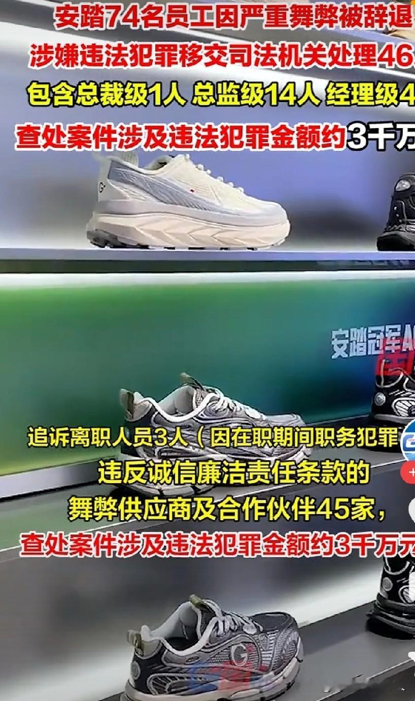 安踏掀反腐风暴！74人被辞，总裁级高管落马，是作秀还是动真格？炸锅了！安踏