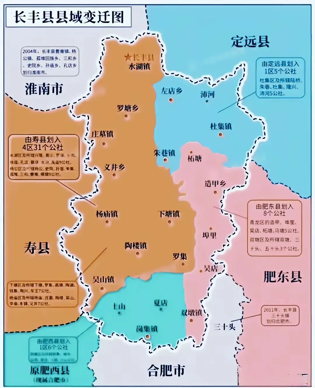 扩张的合肥，拼装的长丰！长丰是合肥市的第一个下辖县，却没有多少年历史，更像是为