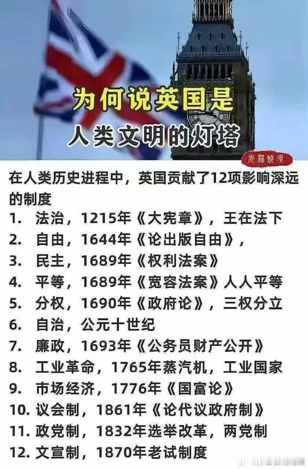 英国对世界的贡献比美国大多了。​​​