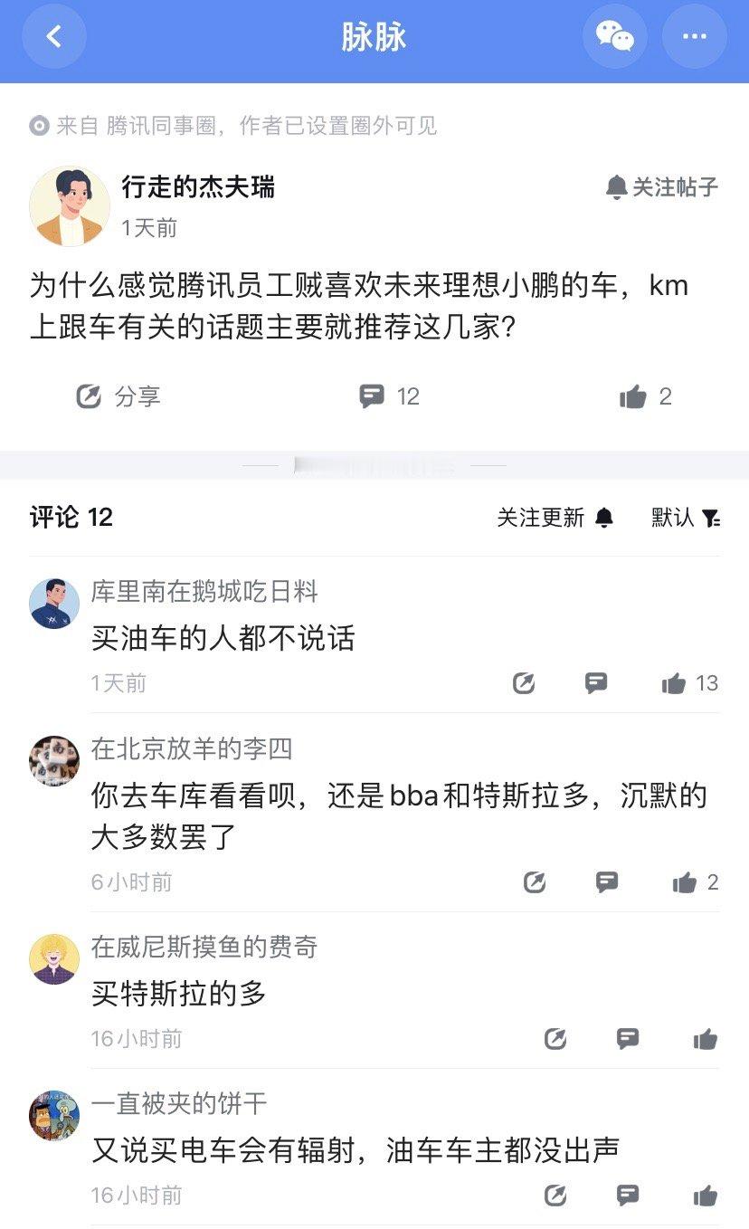 开bba和特斯拉的，一般都比较社恐？​​​