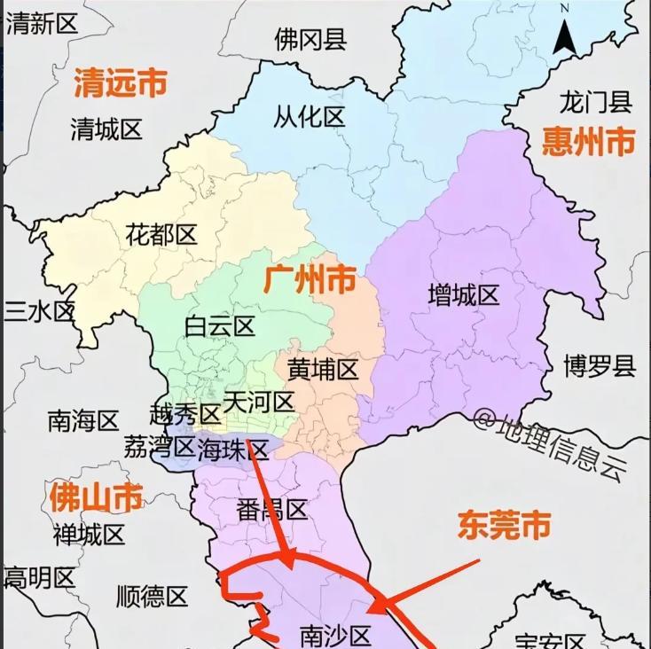 ☁南沙未能发展起来，最大的憾事在于广州决心不够。毕竟南沙人口不多，且地理