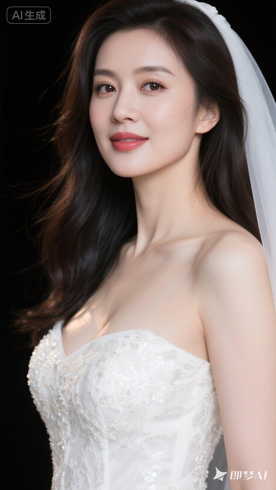 优雅的新娘造型，精致的妆容，梦幻的婚纱，尽显温柔与美丽。💍✨