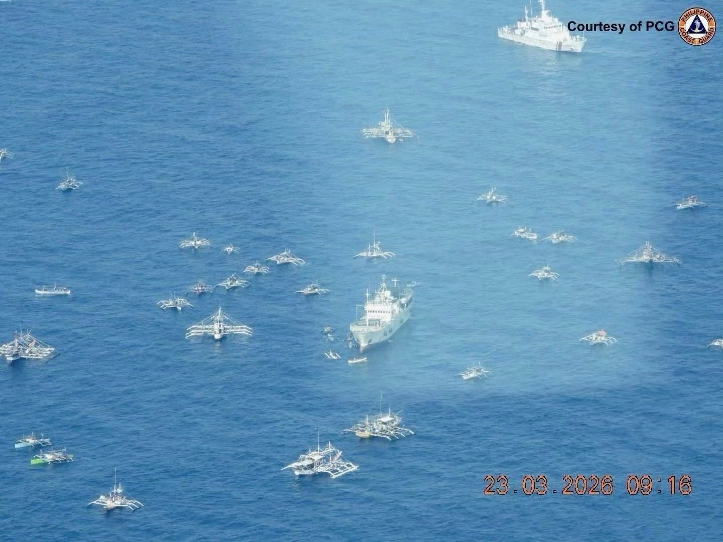 强烈警告⚠️⚠️⚠️3月23日，中国海警在我黄岩岛海域发布限时离开通告。要求菲律