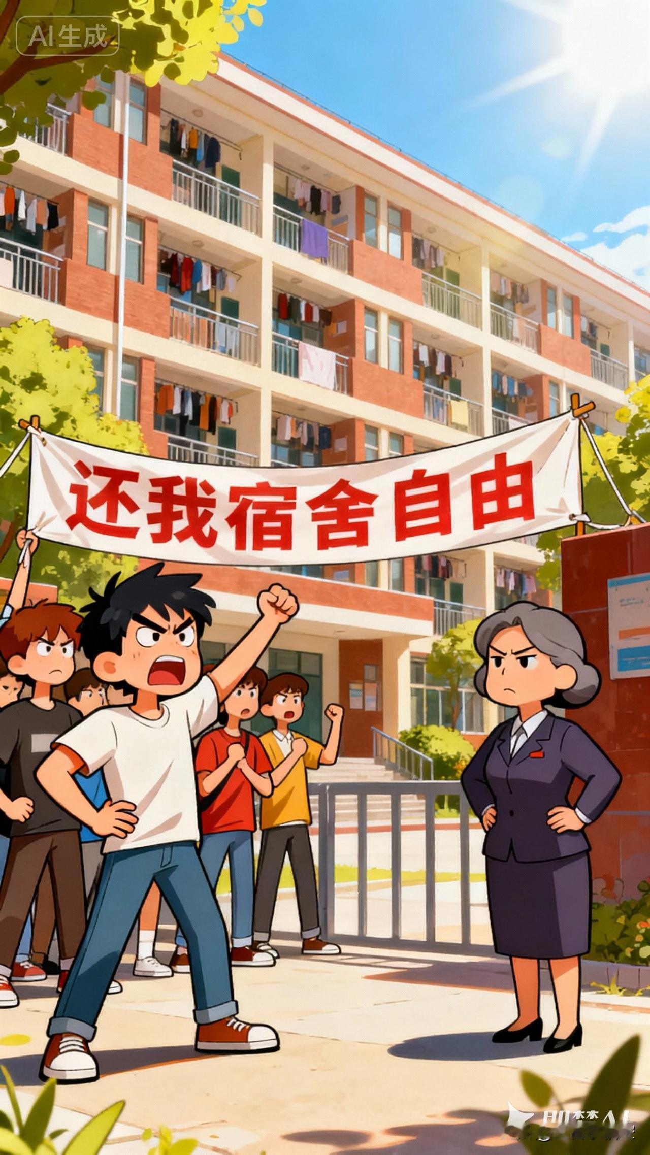 离谱！没课也不能回宿舍，高校这是闹哪样？家人们谁懂啊！广西理工职业技术学院竟规