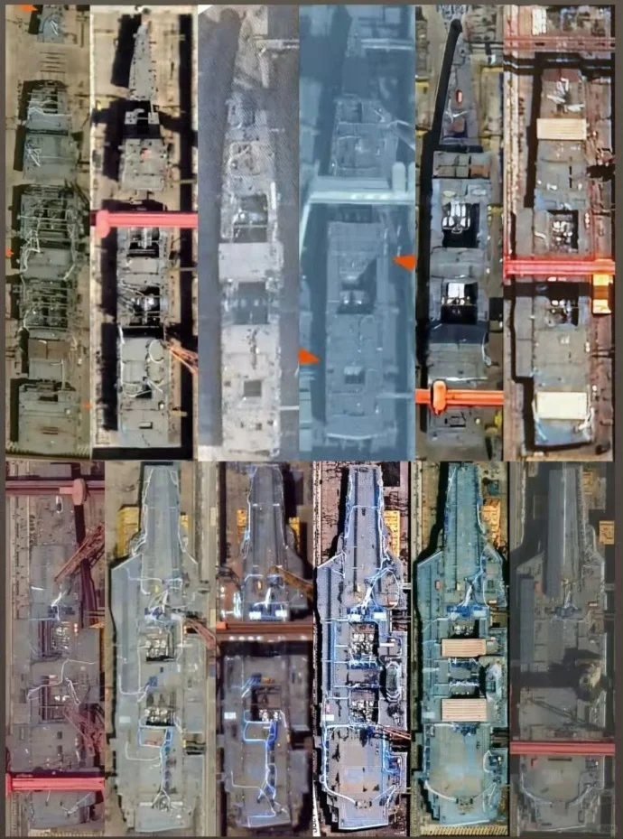 网友制图，“福建”舰的诞生。​​​