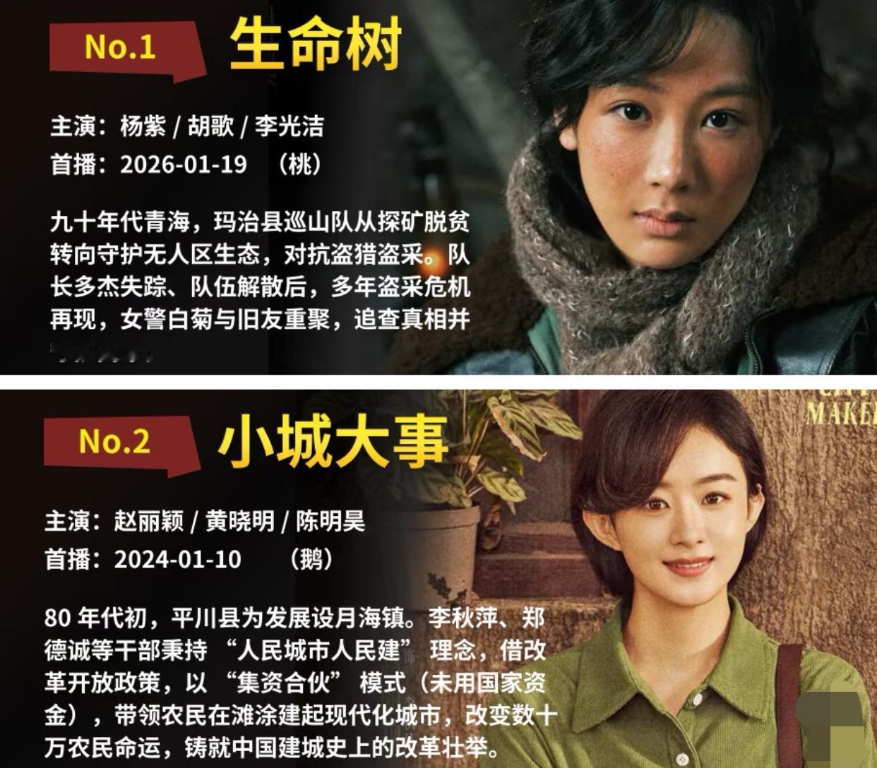 这真是遇上了你看哪个？杨紫和赵丽颖，都是扛剧的女主角都是现实题材的剧，男主