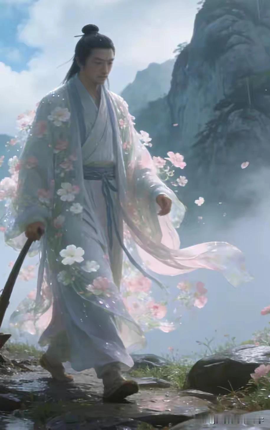 空山雨霁白云低偶见幽人过石溪松下问君何所去南山沐鹤老叟居